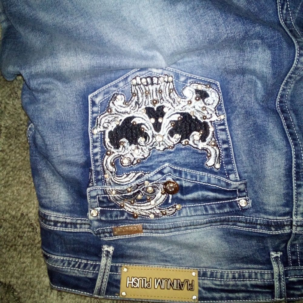 Platinum Plush Skull Jeans